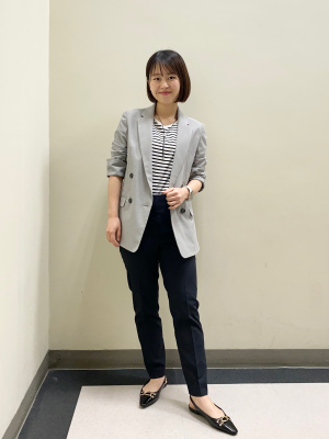 プラステ　リネンブレンド　パンツ　スーツ　ジャケット　ネイビー PLST(プラステ)公式 | リネンブレンドダブルジャケット