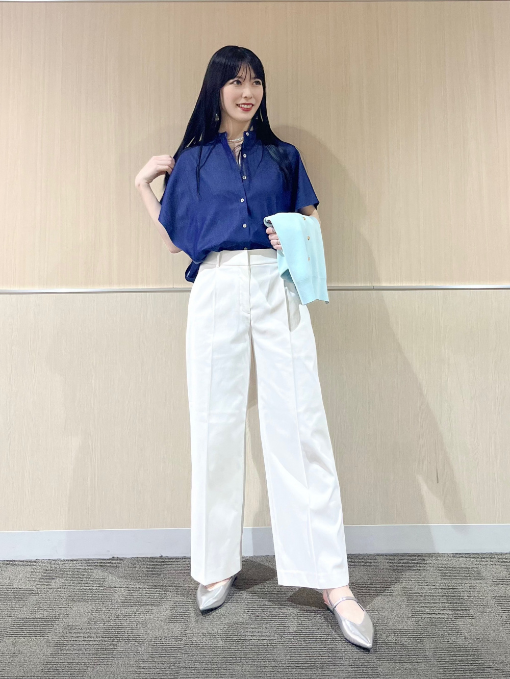 プレミアムオックスカラーレスジャケット、ワイドパンツ（リネン