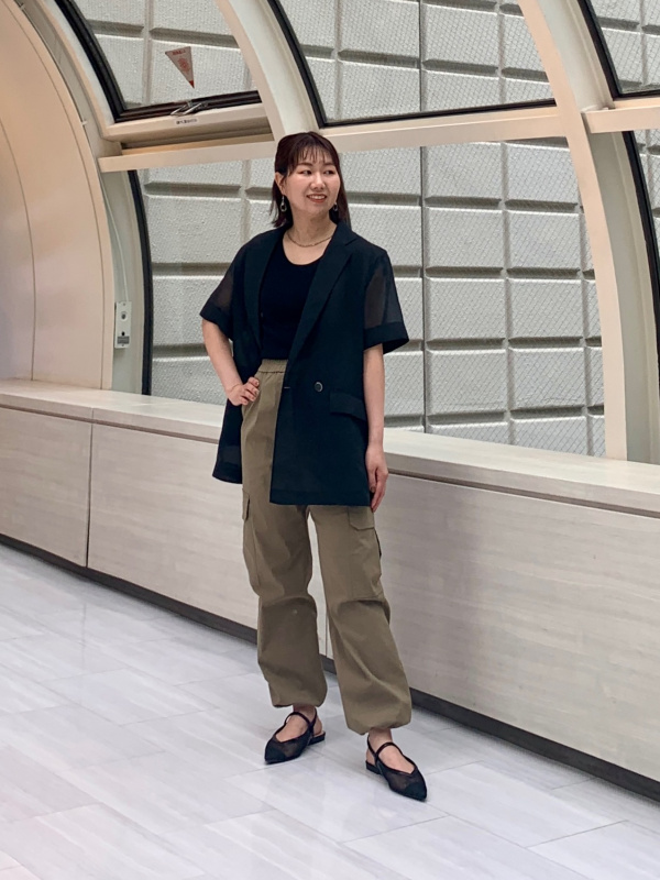 PLST シアーオーガンジーハーフスリーブジャケット S ブラック PLST シアーオーガンジーハーフスリーブジャケット S ブラック