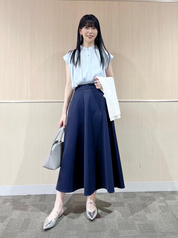 UVカットレーヨンブレンドシアーネックセーター、レーヨン