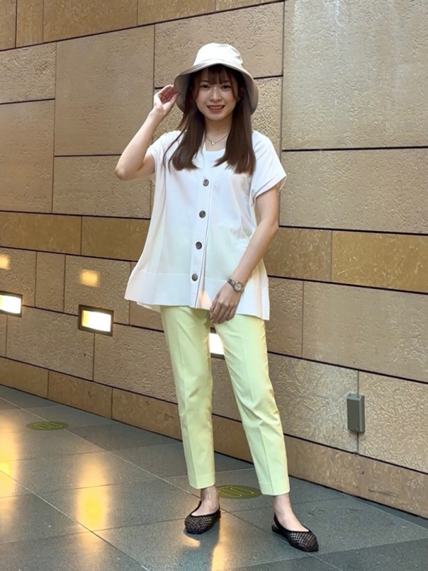 PLST リネンブレンド　カラーレスジャケット＆スティックパンツ トリアセブレンドカラーレスジャケット、スティックパンツ