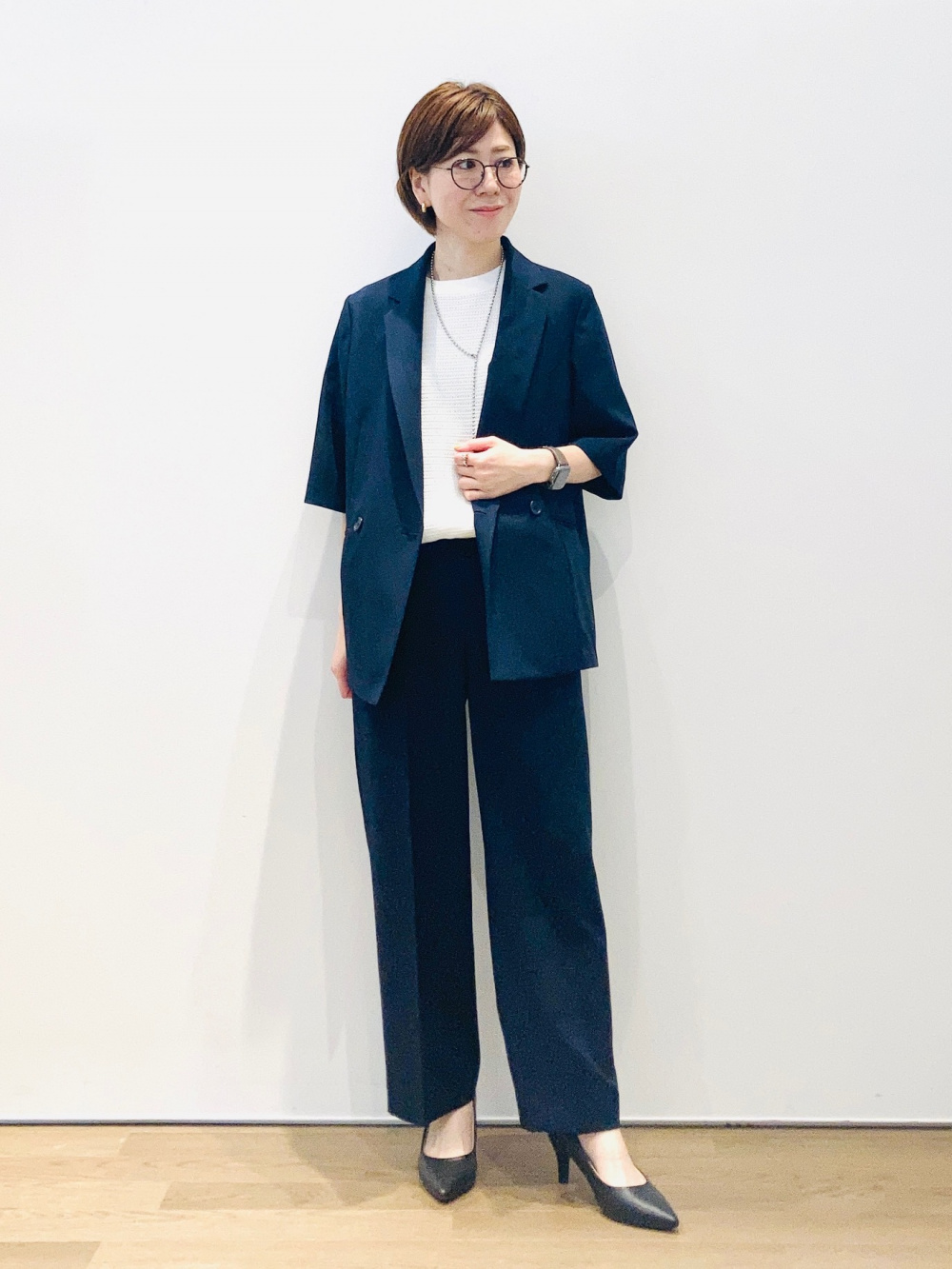 PLST プレミアムオックスノーカラージャケット ストレートパンツ セットアップ プレミアムオックスカラーレスジャケット、プレミアムオックス