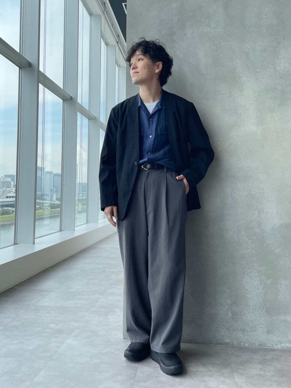 テックストレッチダブルブレストジャケット、テックストレッチ