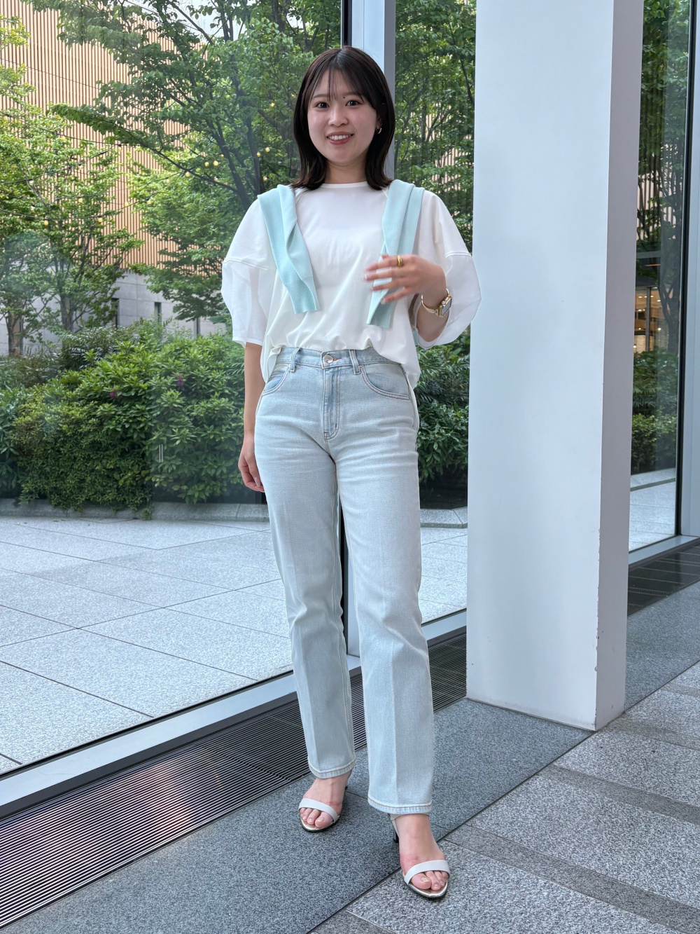 ソフトフレアパンツ（リネンブレンド）、コットンアセテート