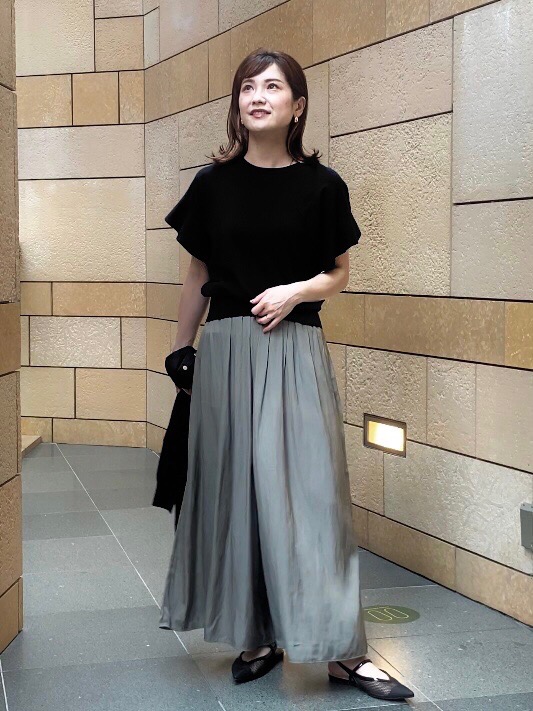 UVカットレーヨンブレンドシアーネックセーター、レーヨン