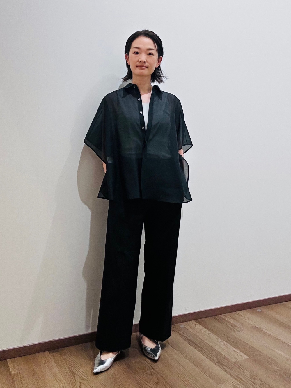 トリアセブレンドダブルジャケット、ワイドパンツ（リネンブレンド