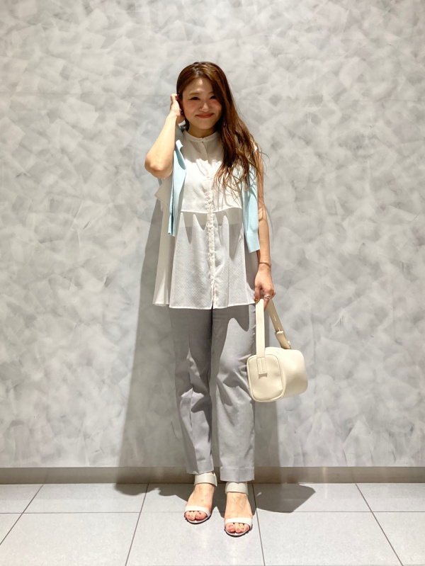 PLST リネンブレンド　カラーレスジャケット＆スティックパンツ リネンブレンドダブルジャケット、スティックパンツ（リネン