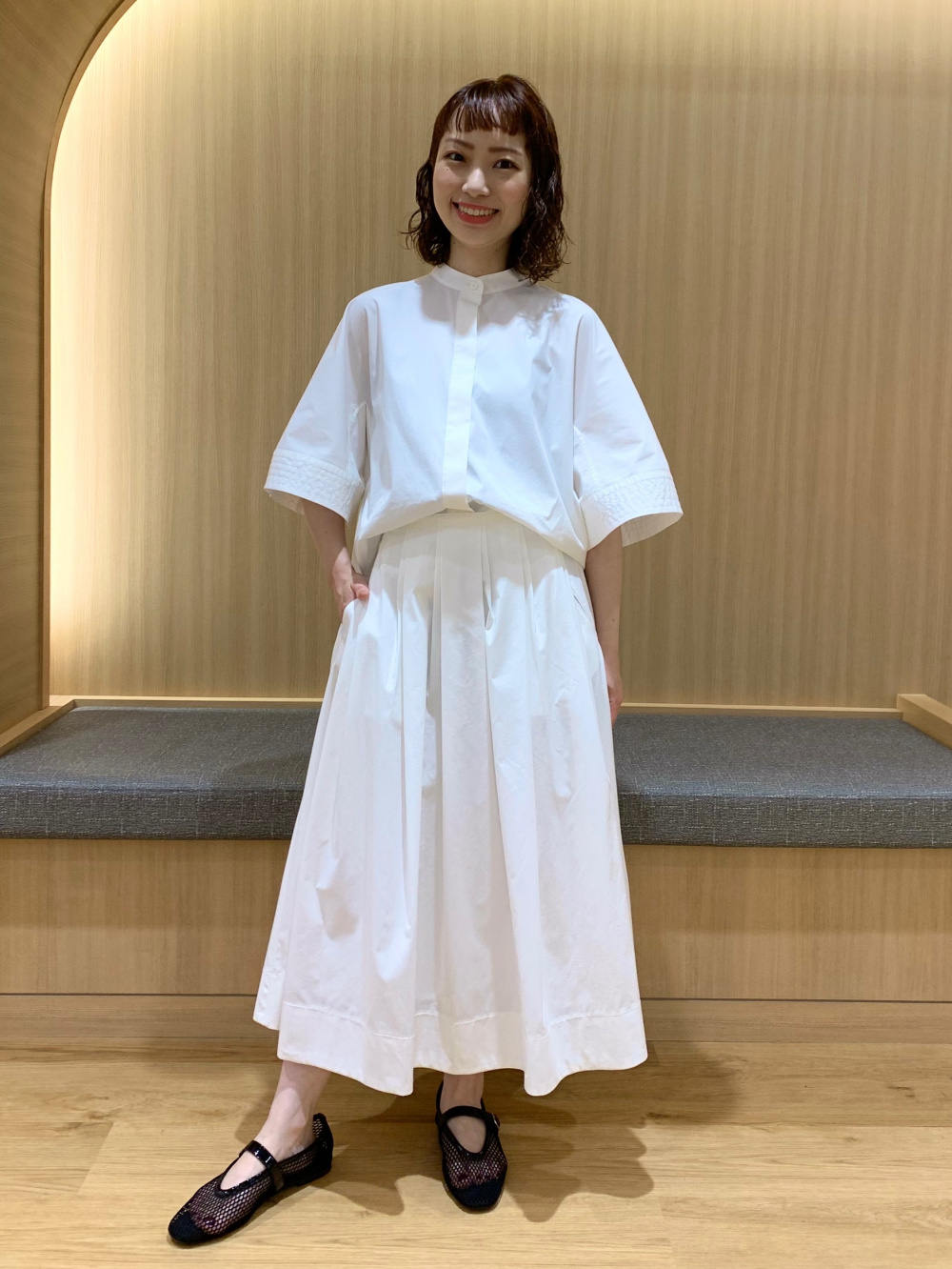 コットンブレンドハーフスリーブシャツ、コットンブレンドダブルタック