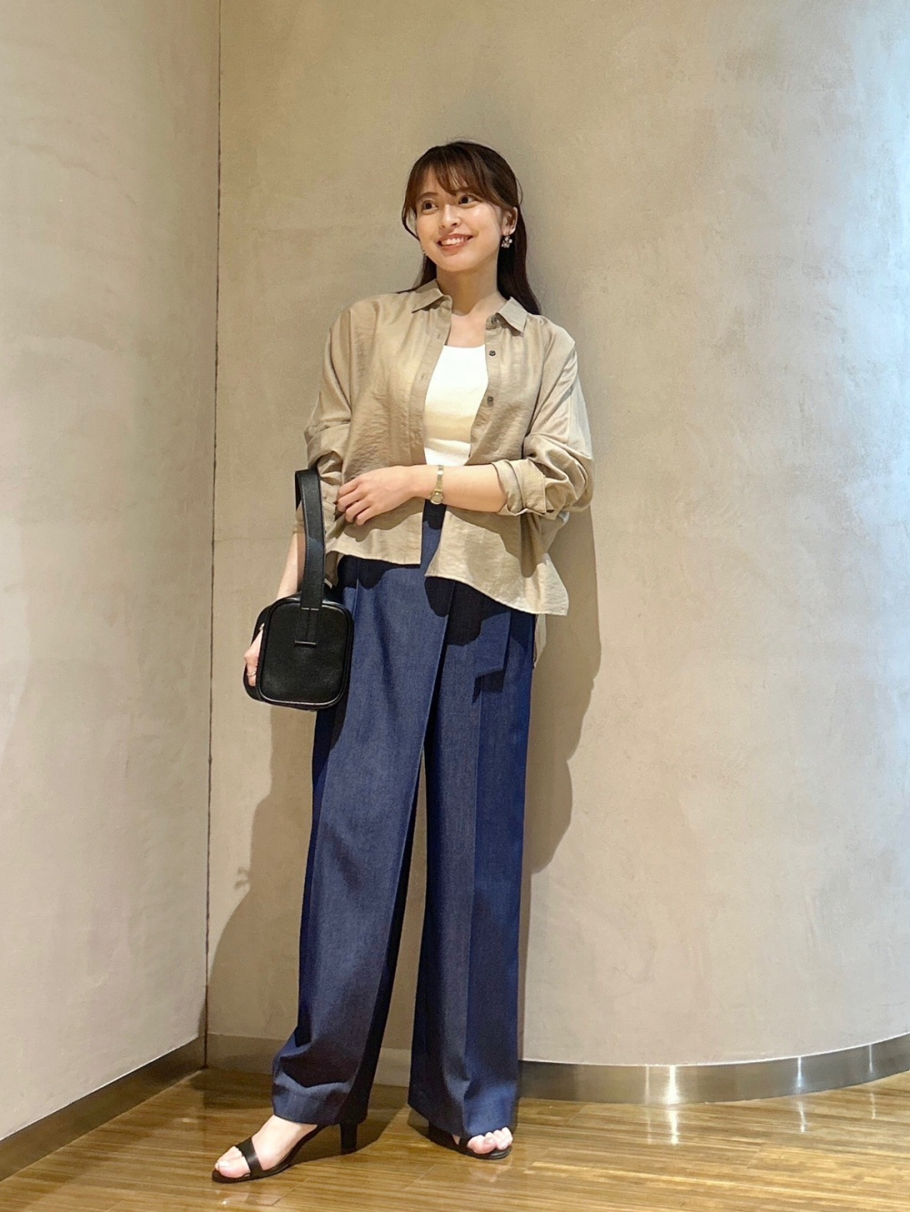 UVカットレーヨンブレンドメタルボタンカーディガン、サッカー