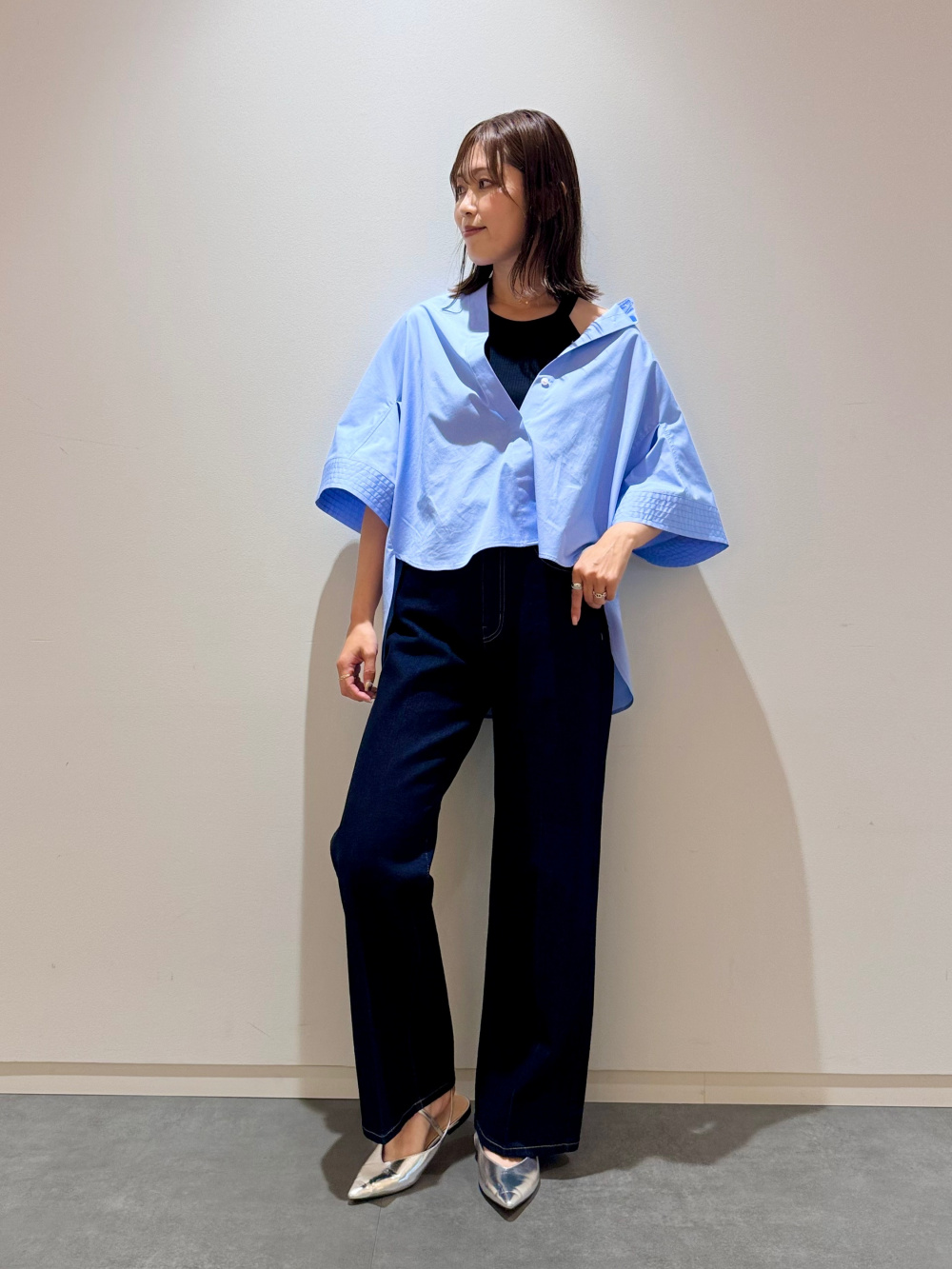 PLST× HARUNOBUMURATAコットンブレンドハーフスリーブシャツ PLST(プラステ)公式 | コットンブレンドハーフスリーブシャツ