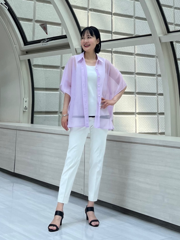 リネンブレンドダブルジャケット、スティックパンツ（リネン