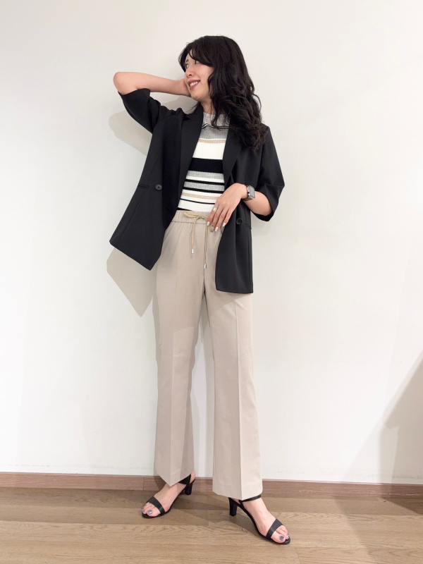PLST ジャケットパンツセット PLST スーツカラーレスジャケットパンツセット