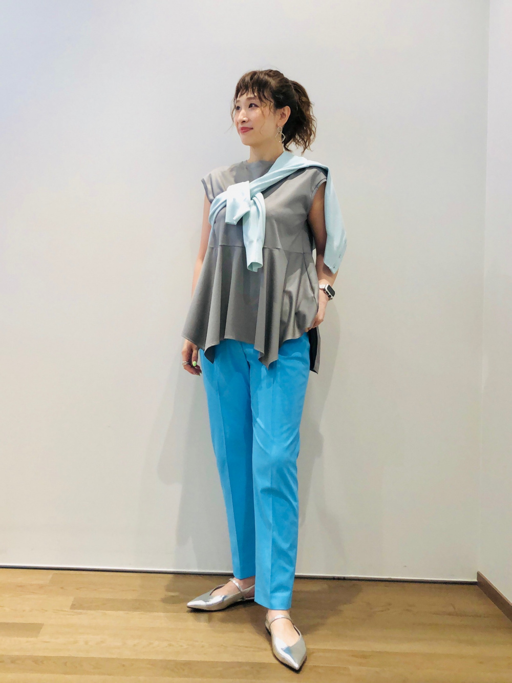スティックパンツ（リネンブレンド）、リネンブレンドダブルジャケット