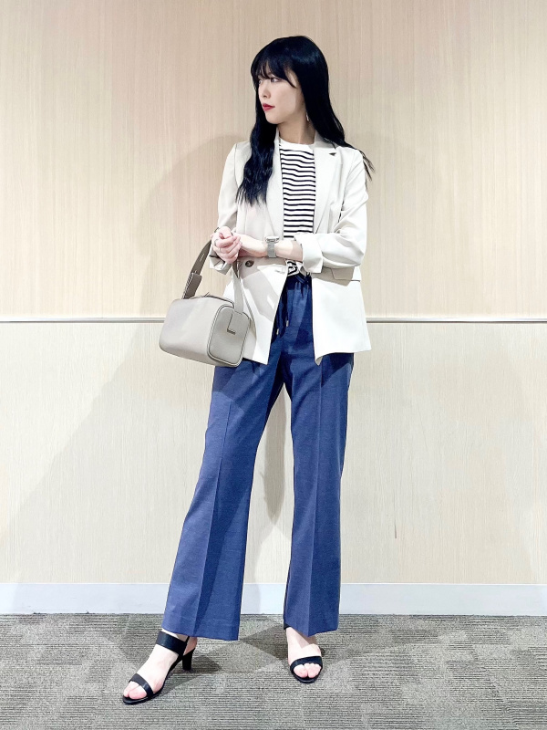 【極美品✨】PLST グレー ダブル セットアップ パンツ ウォッシャブル 公式スタイリング | プラステ