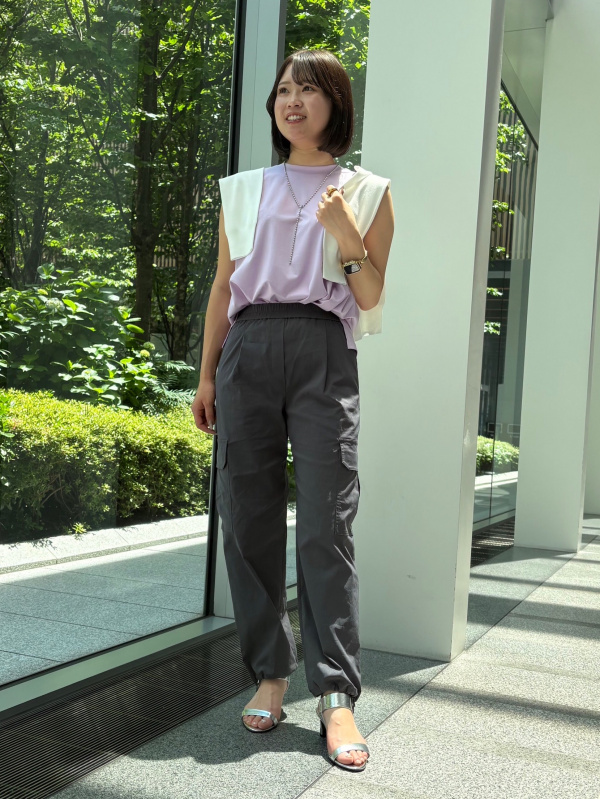 ★PLST ハイストレッチリネンカーゴパンツレディースMサイズ新品★ PLST(プラステ)公式 | ハイストレッチリネンカーゴパンツ