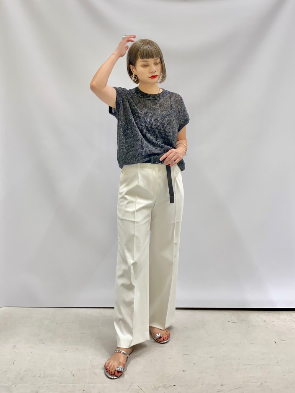 リネンブレンドカラーレスジャケット　リネンブレンドワイドパンツ PLST(プラステ)公式 | リネンブレンドカラーレスジャケット