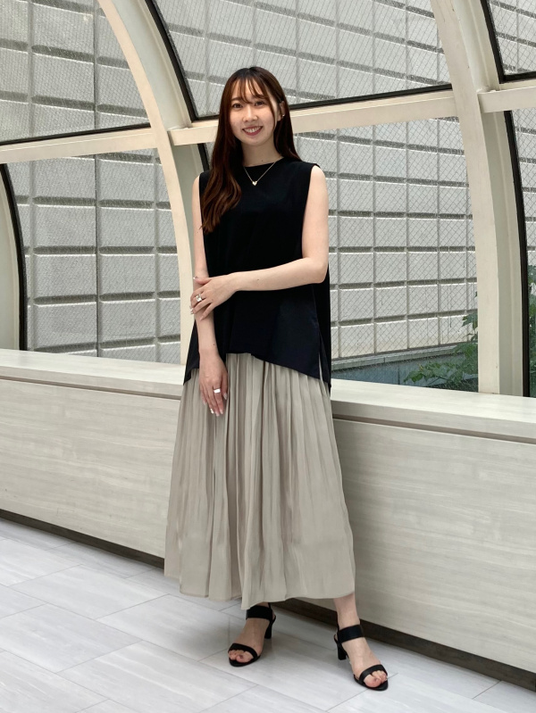 PLST プラステ メタリックサテンプリーツスカート PLST(プラステ)公式 | メタリックサテンプリーツスカート