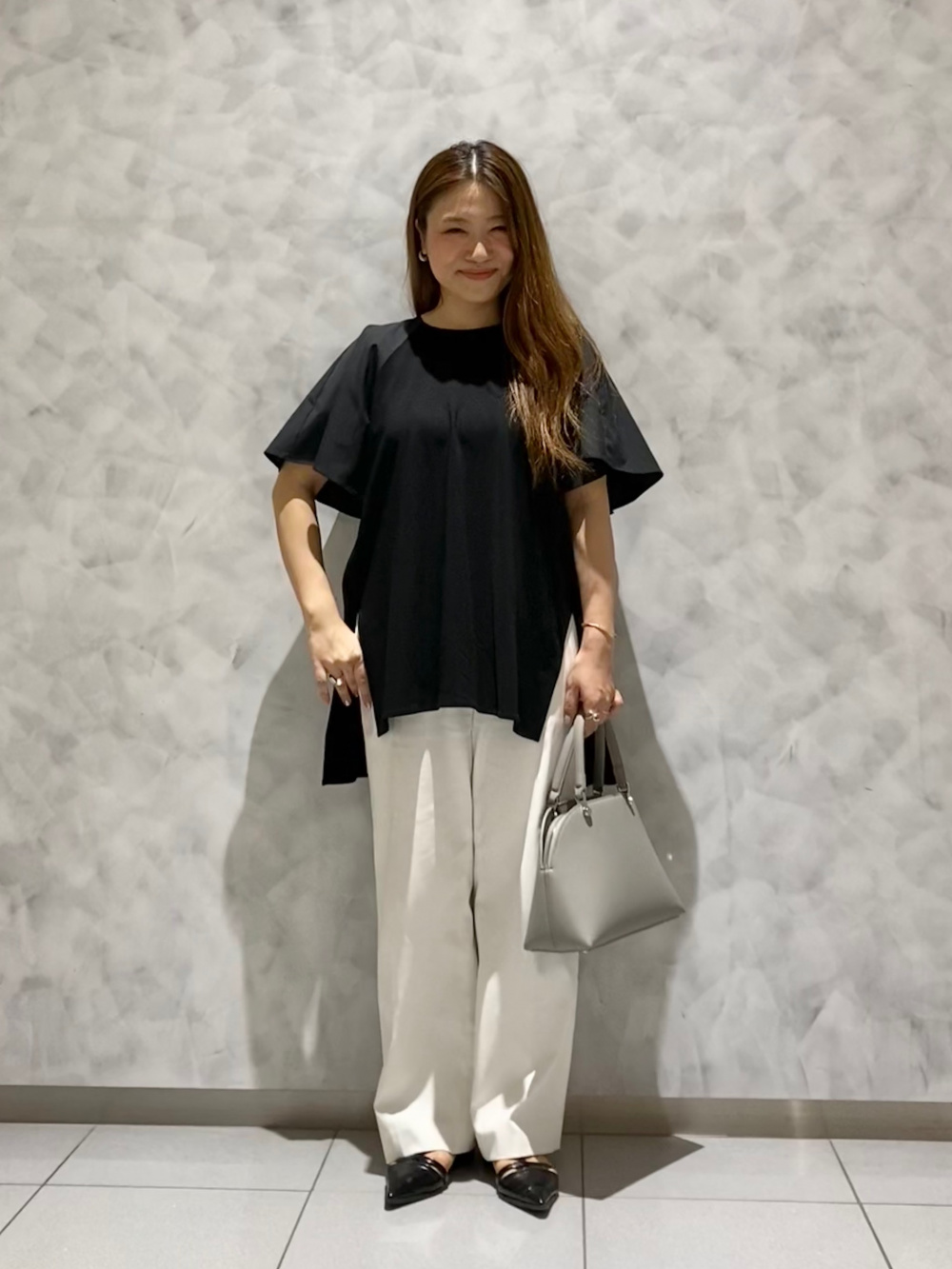 シアーオーガンジージレ、ワイドパンツ（リネンブレンド）」の