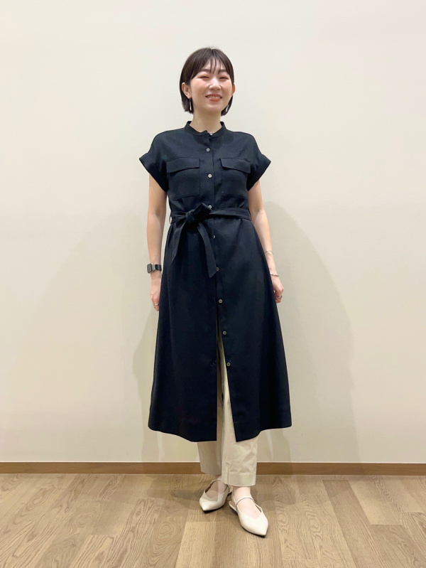 ダブルポケットシャツワンピース（レディース）の着用コーディネート