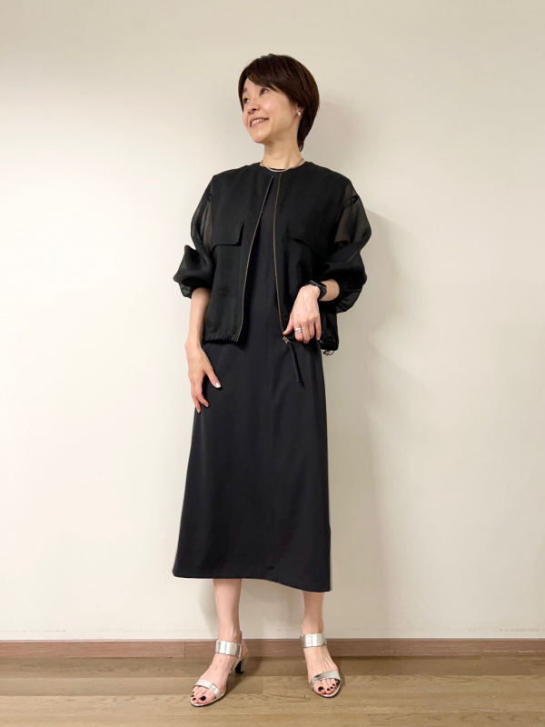 未使用タグ付き PLST シアーオーガンジーブルゾン 黒 - メルカリ