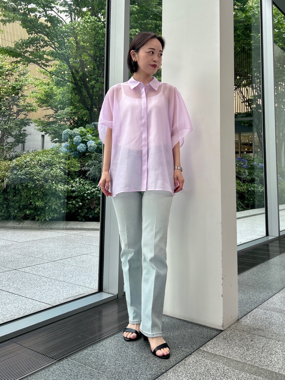 プレミアムオックスダブルジャケット、ソフトフレアパンツ（リネン