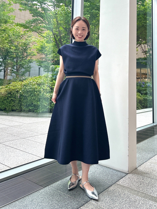 ホールガーメント®ボトルネックフレアワンピース（レディース