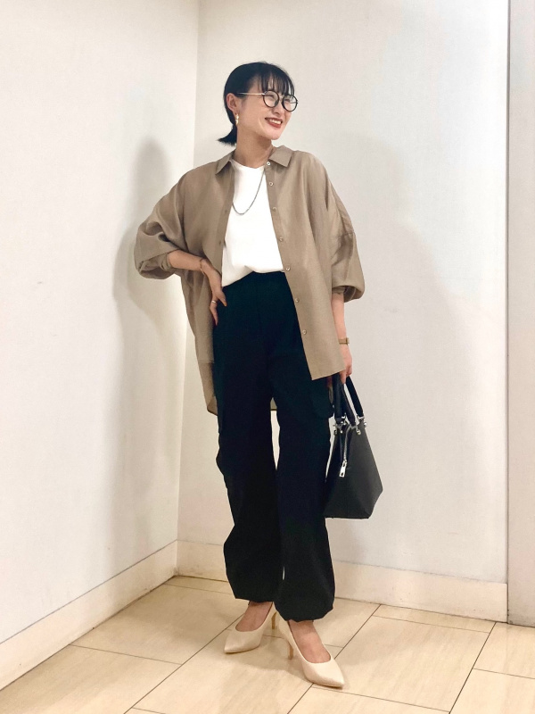 ★PLST ハイストレッチリネンカーゴパンツレディースMサイズ新品★ PLST(プラステ)公式 | ハイストレッチリネンカーゴパンツ