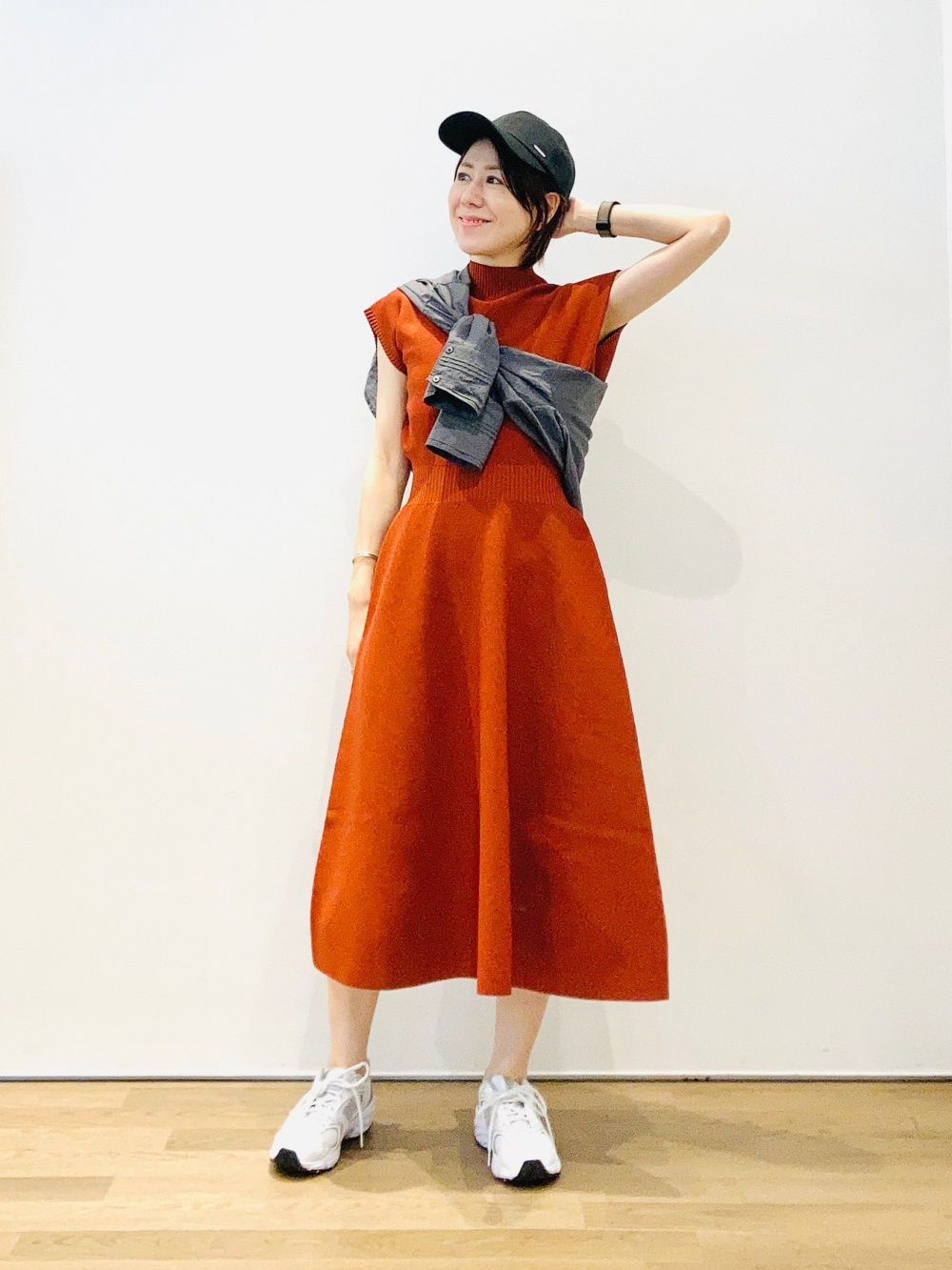 【新品未使用】PLST プラステ　ホールガーメントボトルネックフレアワンピース ホールガーメント®ボトルネックフレアワンピース（レディース