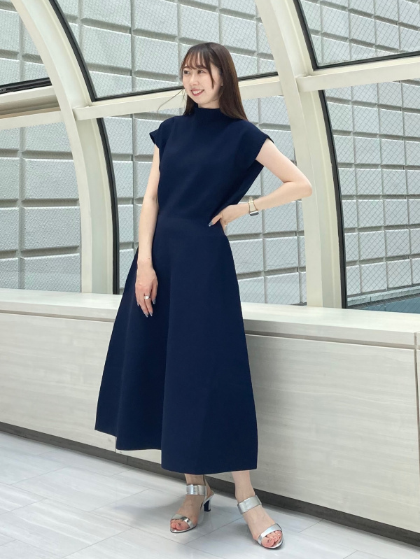 ホールガーメント®ボトルネックフレアワンピース（レディース