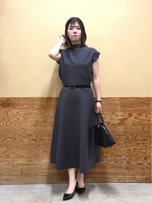 【新品未使用】PLST プラステ　ホールガーメントボトルネックフレアワンピース PLST(プラステ)公式 | ホールガーメント®ボトルネックフレア