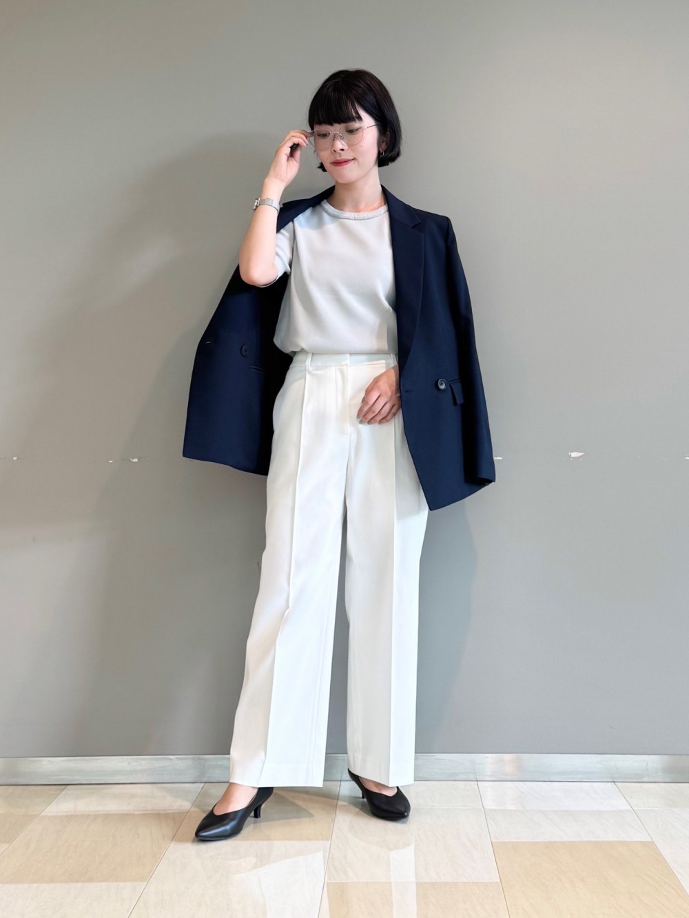 プレミアムオックスダブルジャケット、ワイドパンツ（リネン