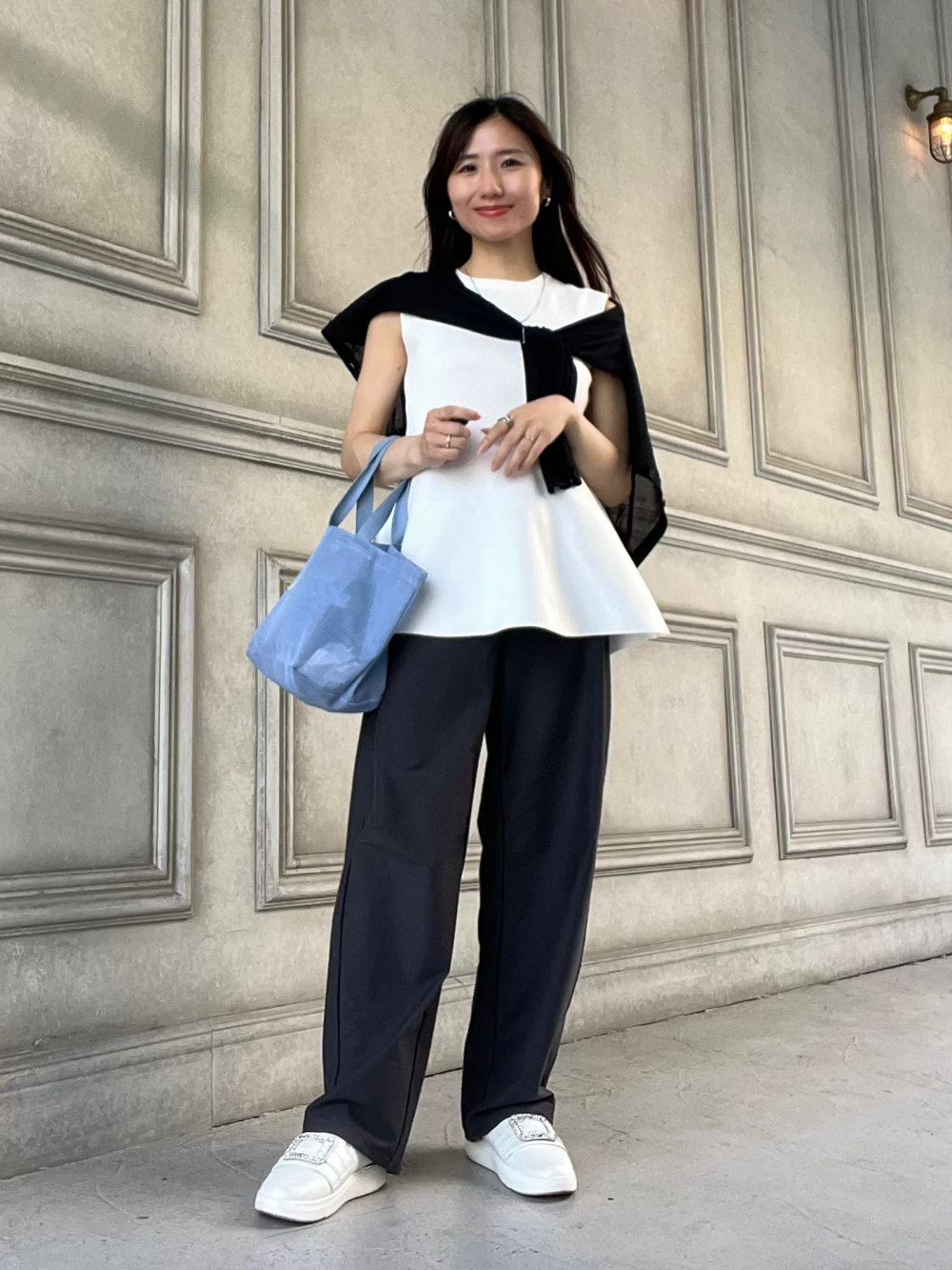 丈短め】ホールガーメント®ニットサーキュラースカート、ホール