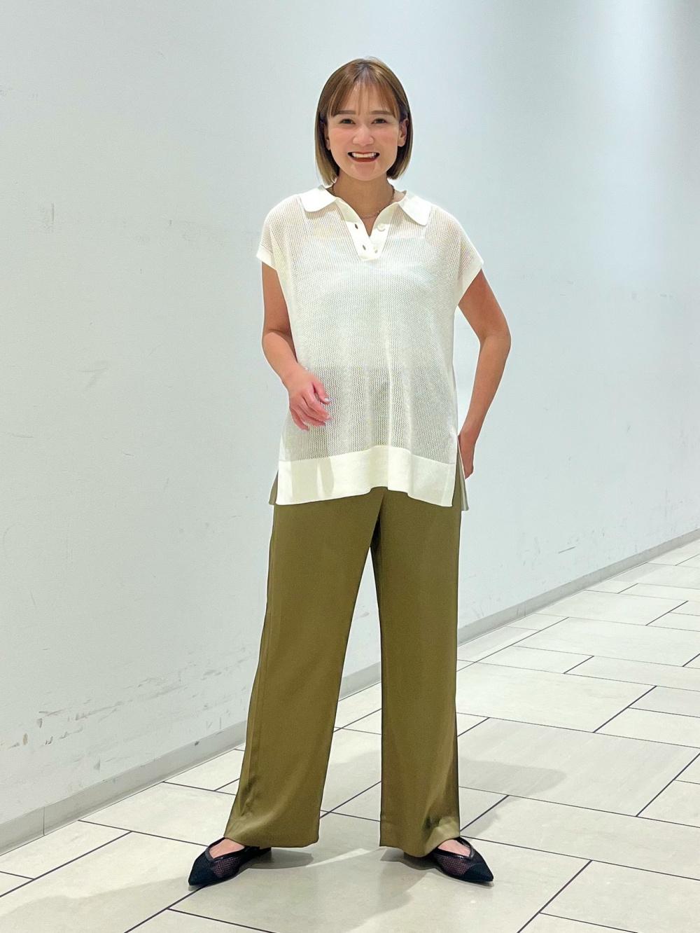 フェザーヤーン2WAYカーディガン、シャイニーラメシアーハイネックプル