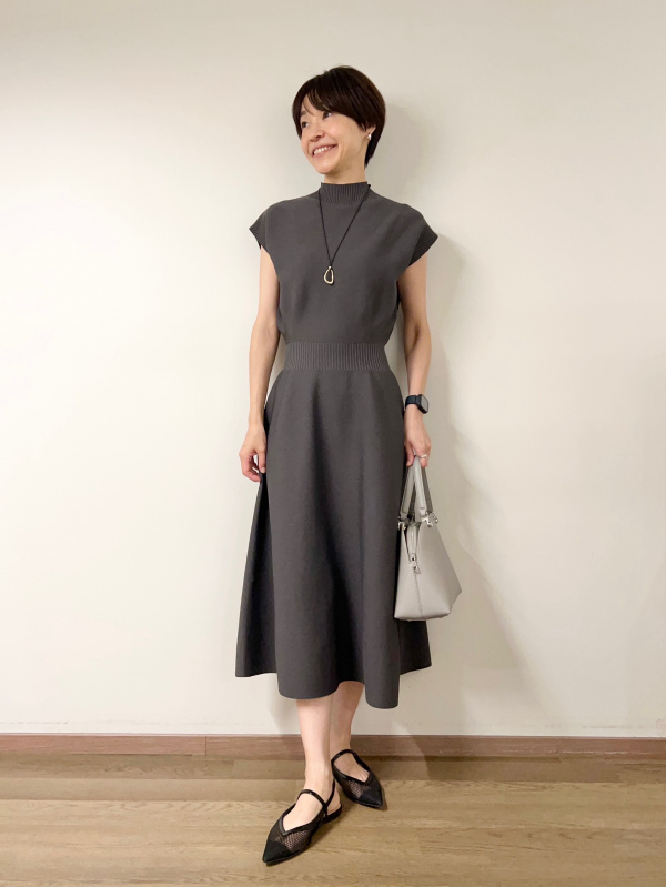 ホールガーメント®ボトルネックフレアワンピース（レディース