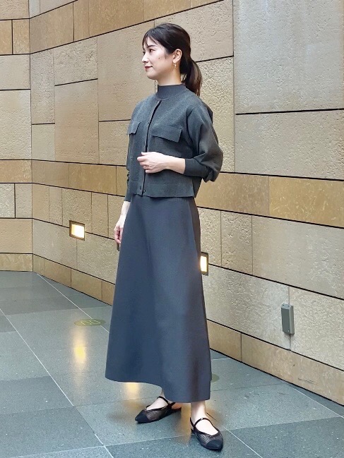 【新品未使用】PLST プラステ　ホールガーメントボトルネックフレアワンピース PLST(プラステ)公式 | ホールガーメント®ボトルネックフレア