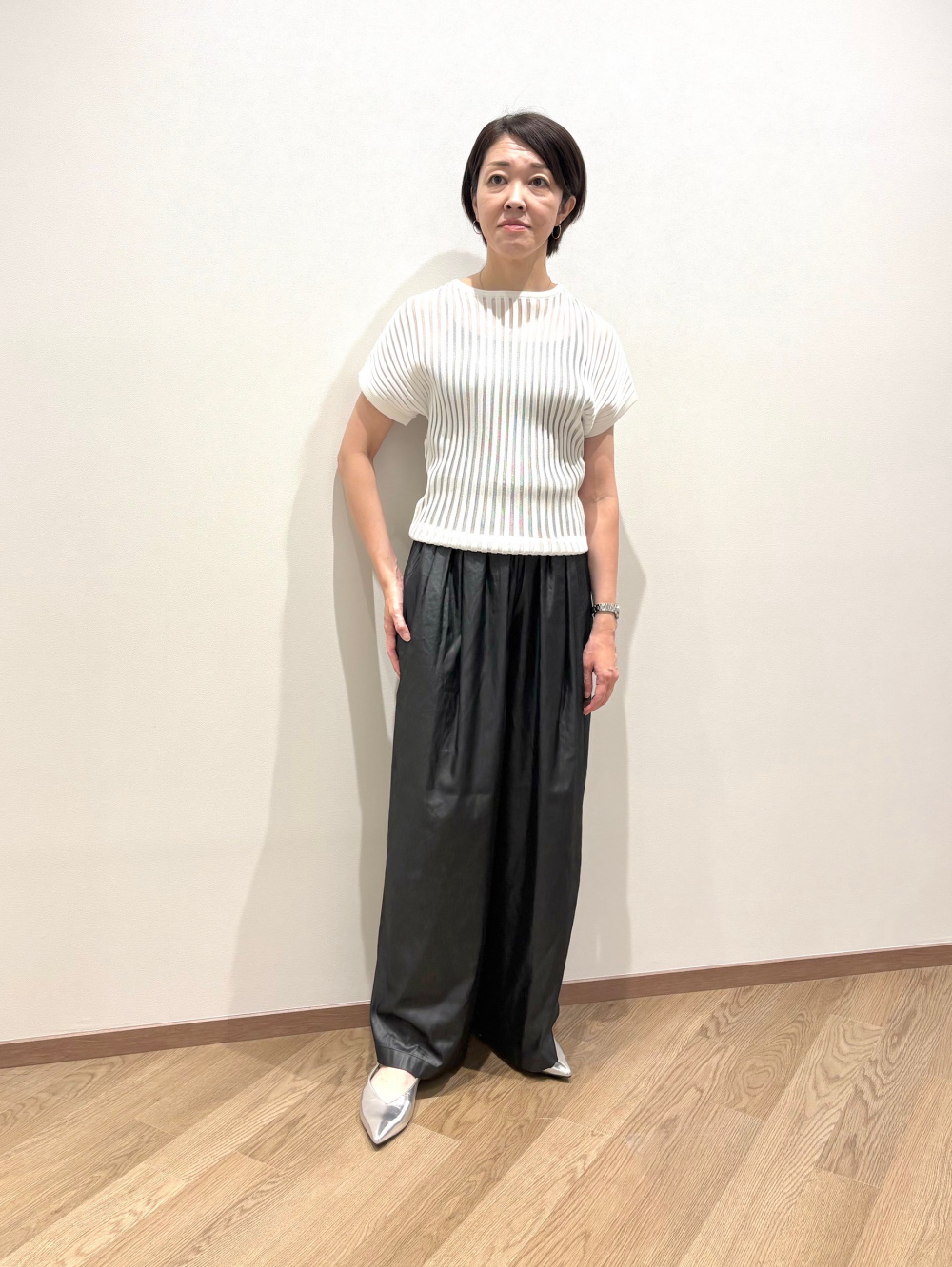 ホールガーメント®シアーコンビセーター、ロングナロースカート