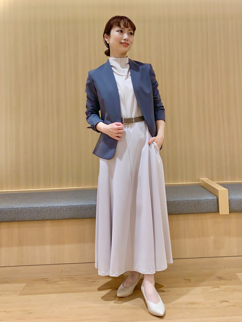 プラステ　プレミアムオックス　ジャケットパンツ　ベージュ　S プラステ プレミアムオックス ジャケットパンツ ベージュ S PLST