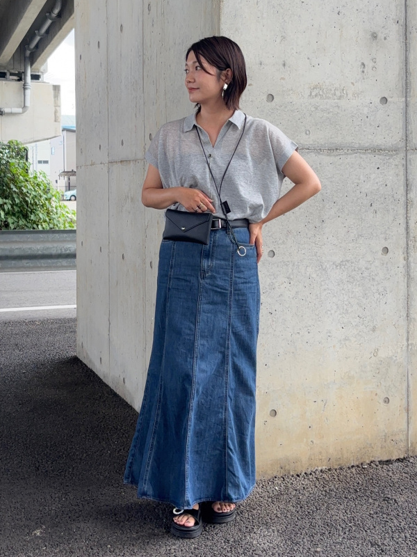 プラステ　【新品】　リネンブレンドポロセーター　ネイビー　S PLST(プラステ)公式 | リネンブレンドポロセーター