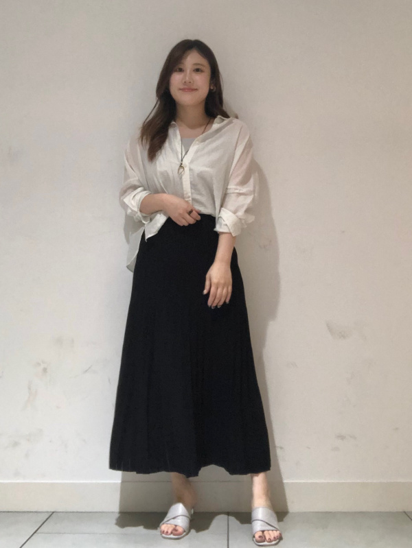 未使用 25SS PLST プラステ レーヨンブレンドシアープリーツスカート 紺 PLST(プラステ)公式 | レーヨンブレンドシアープリーツスカート