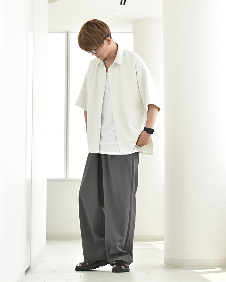 シルキーコットンクルーネックTシャツ（半袖）、ハイストレッチライト