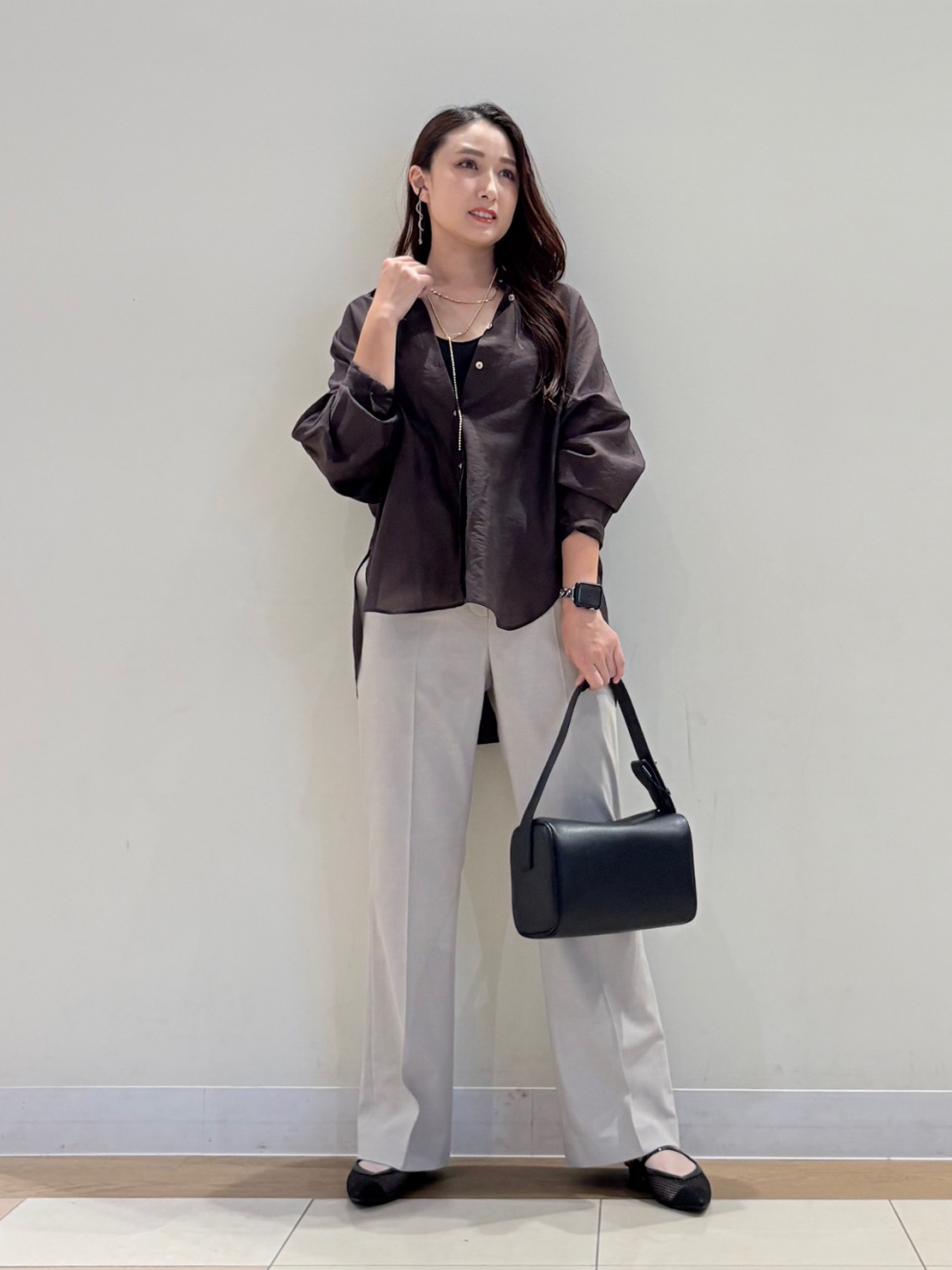 プラステ トリアセブレンド ペプラム ジャケット 黒 Mサイズ　パンツセット PLST(プラステ)公式 | トリアセブレンドペプラムジャケット