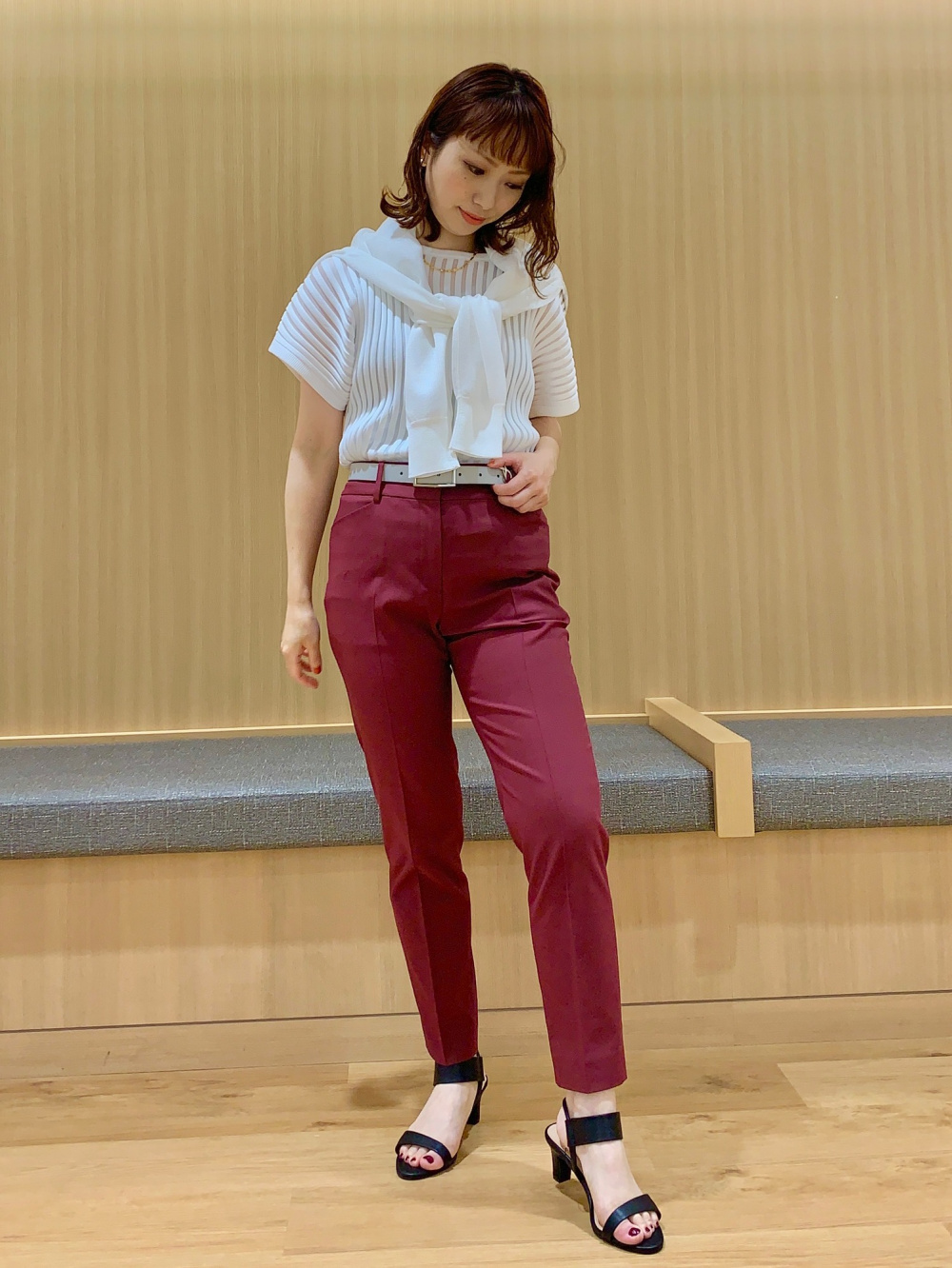 プレミアムオックスカラーレスジャケット、スティックパンツ（リネン