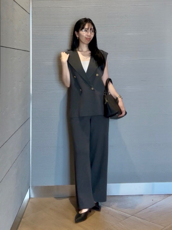 プラステ　シアーオーガンジーハーフスリーブジャケット ブラック　M PLST(プラステ)公式 | シアーオーガンジーハーフスリーブジャケット