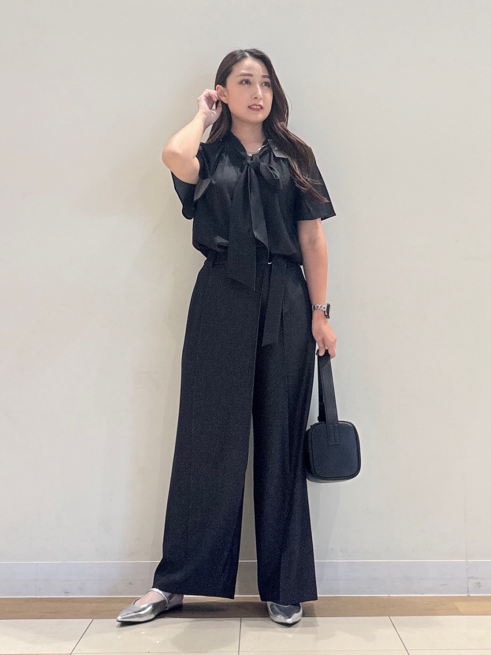 トリアセブレンドダブルジャケット、ワイドパンツ（リネンブレンド