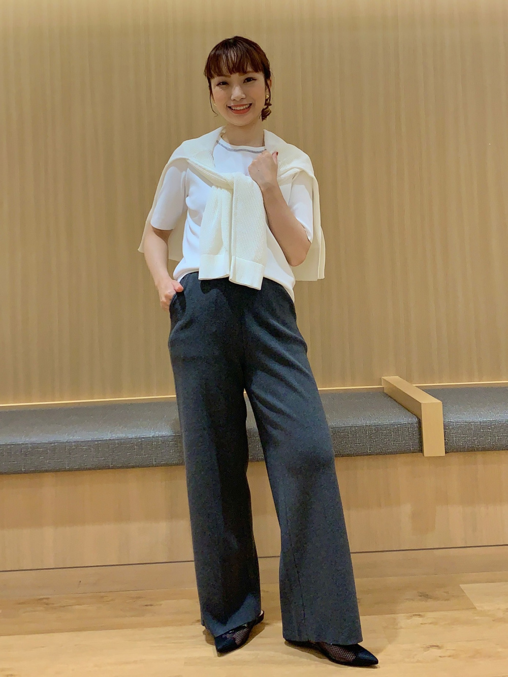 リモンタドローストリングフーデッドミドルパーカ、スティックジーンズ