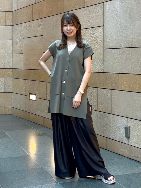 【美品】PLST ロングジレ パンツ PLST(プラステ)公式 | ワッシャーツイルロングジレ