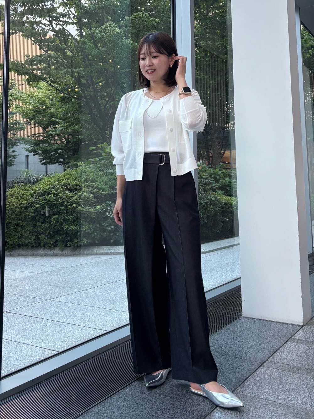 PLST シアーカーディガン➕シアーティアードセーター PLST シアーカーディガン➕シアーティアードセーター