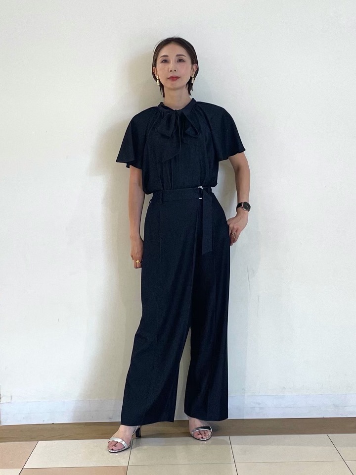 トリアセブレンドダブルジャケット、ワイドパンツ（リネンブレンド