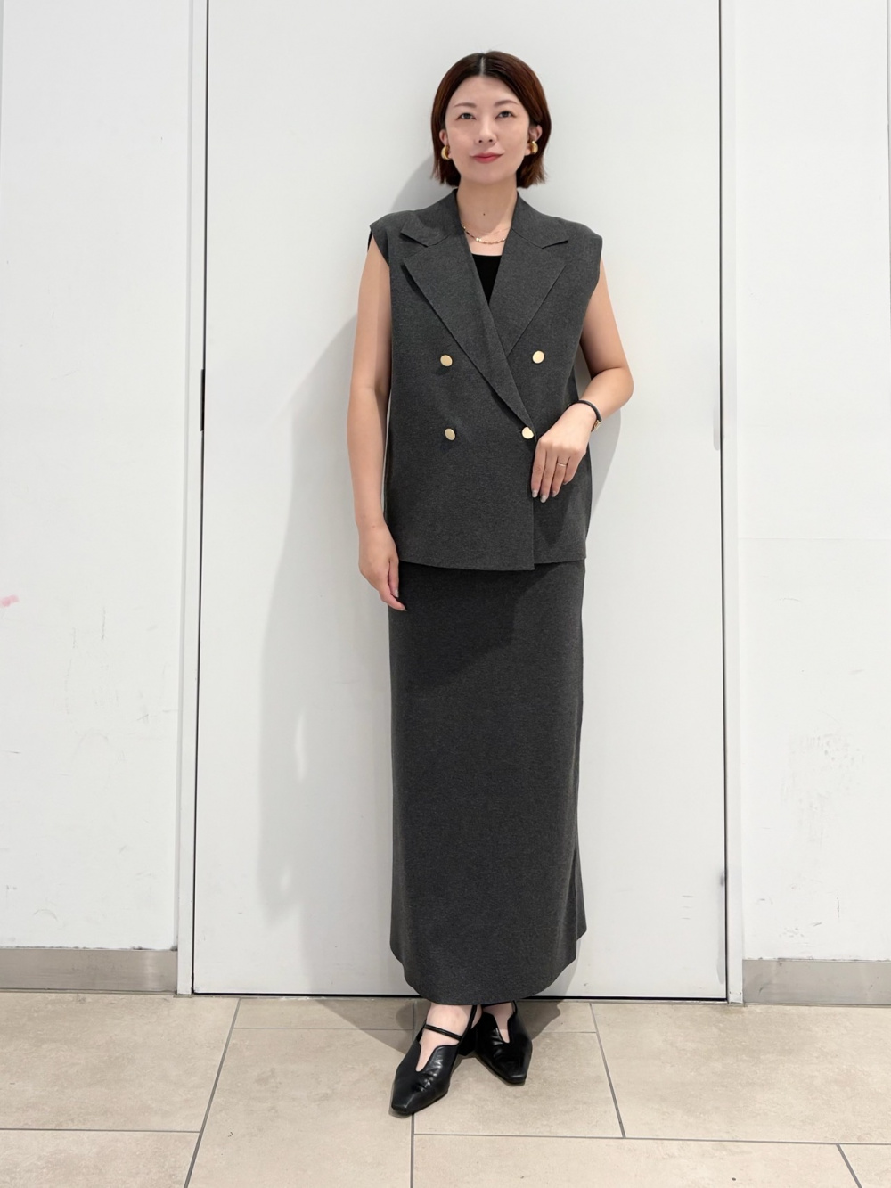 プラスレーヨンブレンド テーラード ニットベスト S PLST(プラステ)公式 | レーヨンブレンドテーラードニットベスト