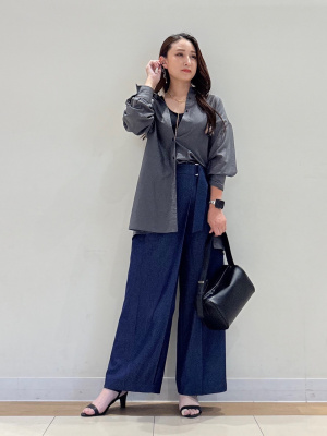 愛優様★限定タイムセール★新品タグ付き♡PLST♡シャンブレーラップパンツ PLST(プラステ)公式 | シャンブレーラップパンツ